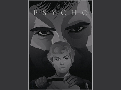 Psycho 60s alfredhitchcock alternative movie poster anthony perkins bates motel black and white detective film graphic design hitchcock horror movie norman bates portrait poster posterart psycho psychological spookyseason thriller