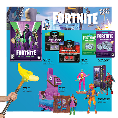 GS Holiday Fortnite graphic design layout print