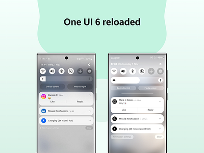 One UI 6 reloaded android android14 buttons glass morphism icons notification oneui6 os osui samsung ui uidesign