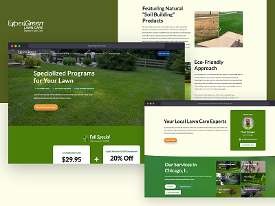 ExperiGreen Lawn Care - New Website Design & Build desktop mockup ui ux website
