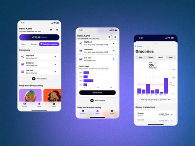 Mobile charts UI app apple budget chart concept dailyui design interface ios light mobile purple revolut rwd spending ui ux