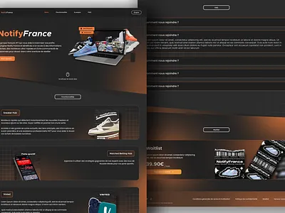 NotifyFrance.fr - website UI/UX Design branding graphic design landing page sneakers ui