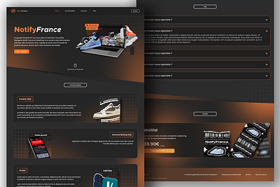 NotifyFrance.fr - website UI/UX Design branding graphic design landing page sneakers ui