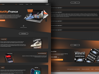 NotifyFrance.fr - website UI/UX Design branding graphic design landing page sneakers ui