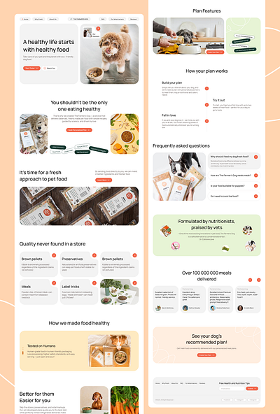 The Farmer's dogs design ins landing ui ux