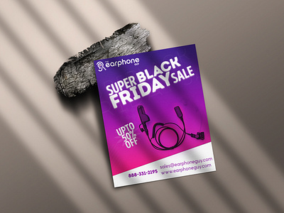 Black Friday Flyer Design black friday branding flyer graphic design headphone print sale