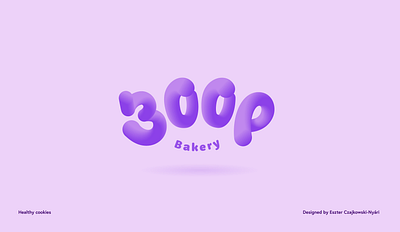 Boop Cookies Logo 3d balloon balloon type boop brand branding cookies food logo logodesign logotype purple