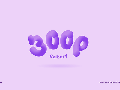 Boop Cookies Logo 3d balloon balloon type boop brand branding cookies food logo logodesign logotype purple