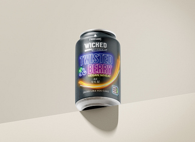 Wicked Kitchen Twisted Berry ale beer berry branding cpg design graphic design illustration neon wheat