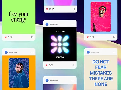 Whut We Share Social Posts brand design colorful instagram modern social media