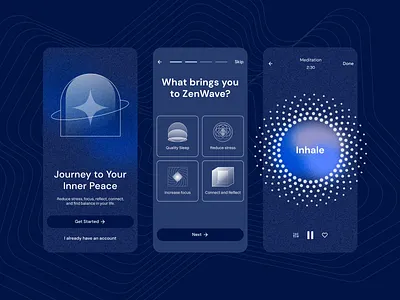 Mindfulness App meditation mindfulness mobile onboarding player