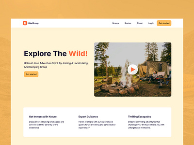 Hike Group Web Design Concept camping design figma hero hike hiking landing page web design