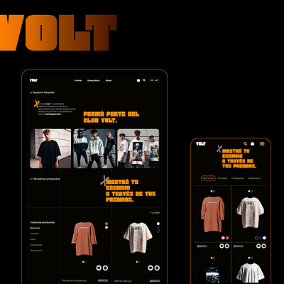 Volt Streetwear // Website desktop and mobile diseñodeinterface e commerce streetwearweb ui uidesign uidesigner ux uxuidesign webbrand webdesign webdesignagency webdesigner website