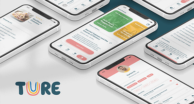 TURE: app with a cause adoption app branding card graphic design logo mobile ui ux