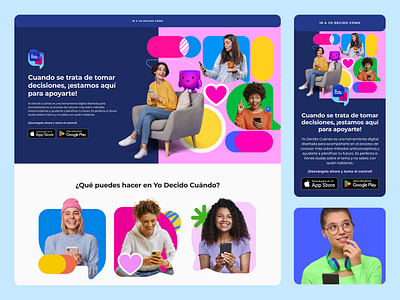 Yo Decido Cuando Landing branding color design femenine graphic design health interaction design intuitive design medical mobile app design mobile design ui user experience (ux) ux woman