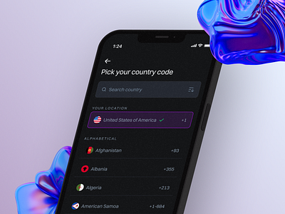 Daily UI #19, Pick country code app challenge code country dailyui figma ui