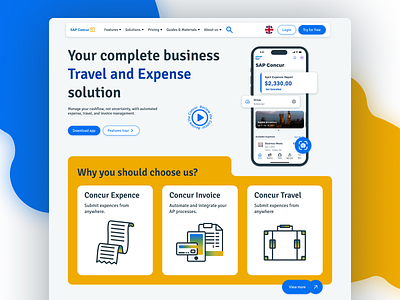 App landing page redesign Concur app app landing page appdesign colorpalette designinspiration landing page ui uiux ux visualdesign webdesign