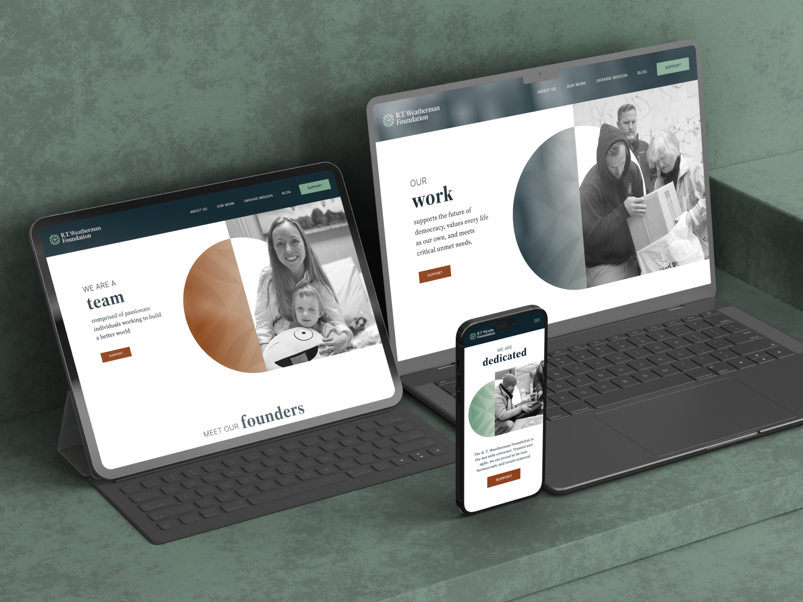 The R. T. Weatherman Foundation development digital design figma graphic design mui next.js product design reactjs sanity ui ux uxui uxui design visual identity web web design website