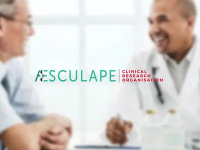 Aesculape CRO branding clinical design doctor healthcare institution logo research center
