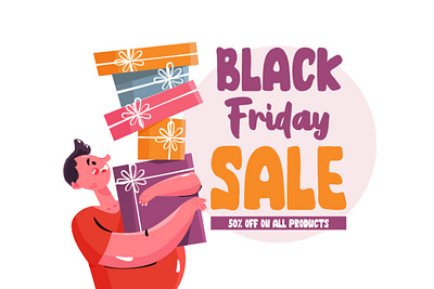Hand Drawn Black Friday Illustration black friday christmas discount fashion illustration mall price sale shopping store thanksgiving vector