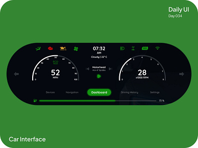 Car Interface #DailyUI #034 car carinterface dailyui design graphic design ui