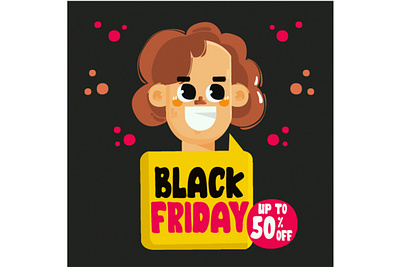 Flat Black Friday Concept Illustration black friday christmas discount fashion illustration mall price sale shopping store thanksgiving vector