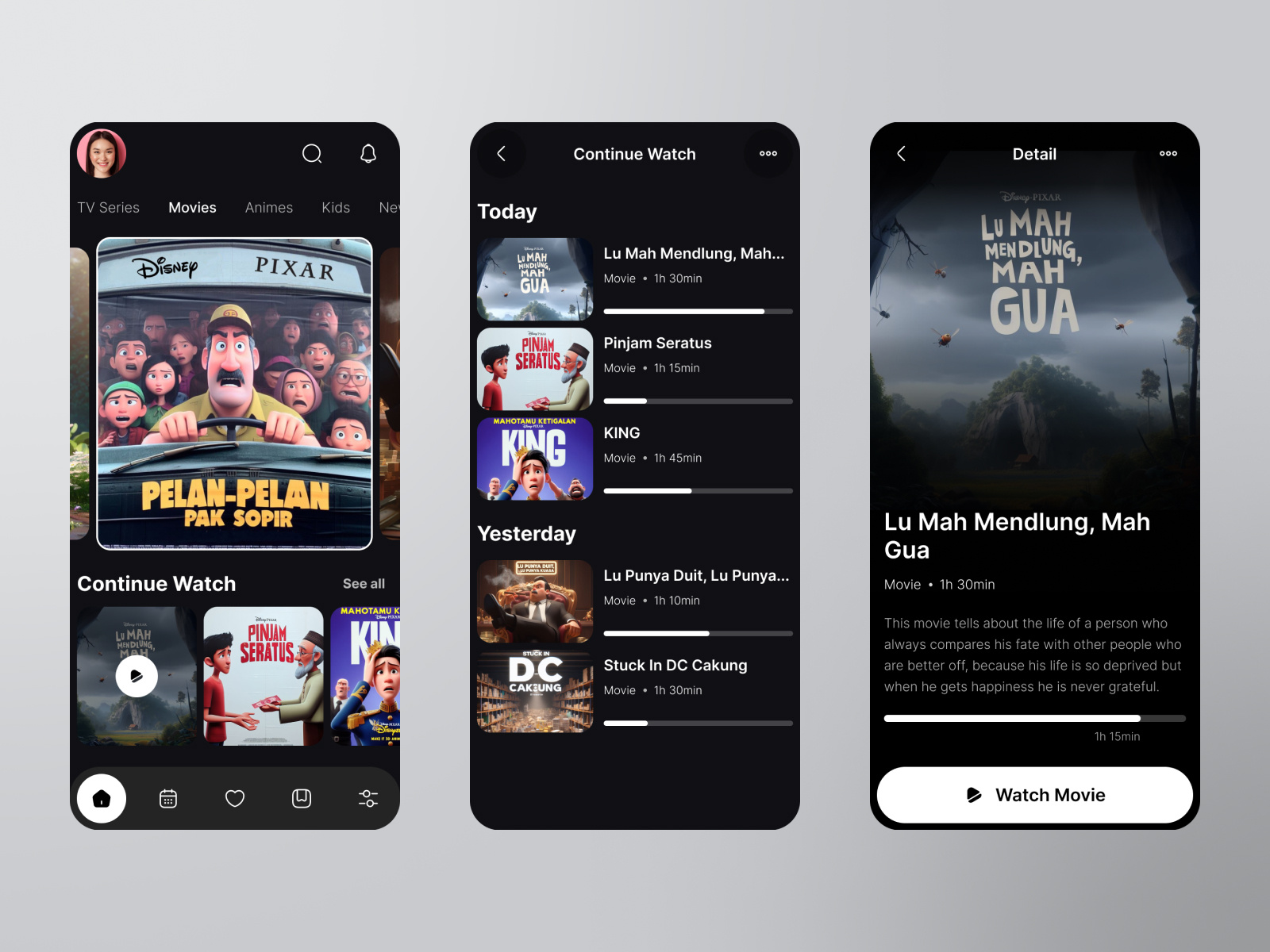 Movie Mobile App Design by ardywidyantoro for Design at TLab on Dribbble