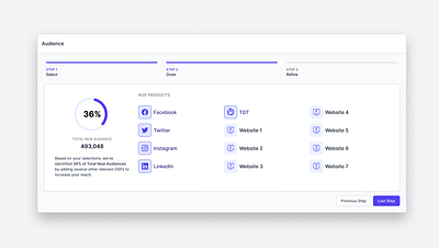 Omni-channel Audience Selection design ui user interface ux