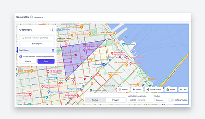 Audience Geofencing and Geotargeting map ui user interface ux
