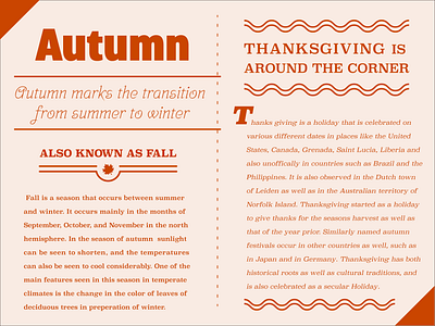 Type Sheet bold color design fall font graphic design illustrator orange page layout type typography