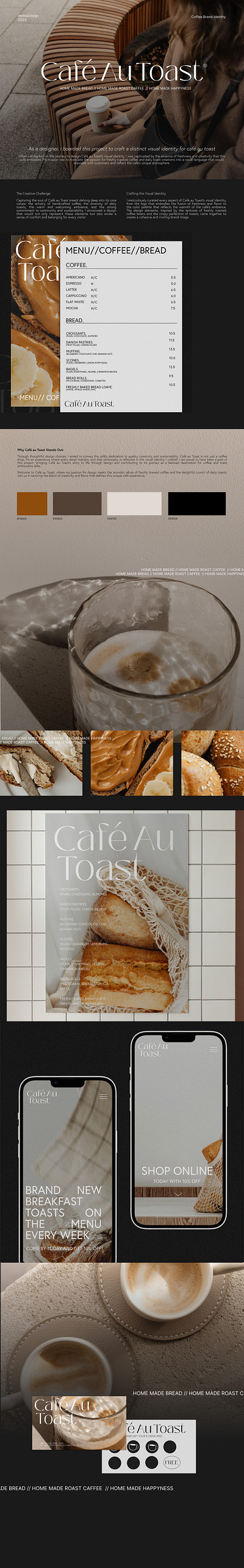 Café Au Toast full Brand brandidentity branding cafe design gracias graphic design logo poster typography