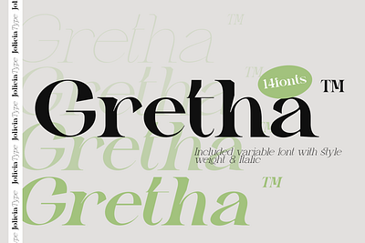 Gretha Family | 14 font family | Free To Try Font aesthetic font branding typeface bussines display font free font good type letter logotype modern font old serif font super family typeface variable font