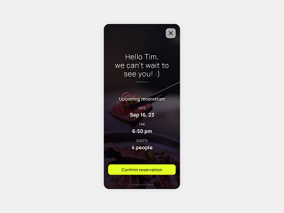 Daily UI 54. Confirmation app design confirmation daily ui daily ui challenge food minimal mobile app mobile design restaurant ui ui challenge ui design ui designer ux ux design ux designer