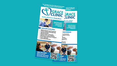 Grace Clinic Rack Design In English and Spanish adobe indesign adobe photoshop bifold design digital design door hanger design flyer design flyer designer flyers flyers ideas hang door design logo logo design new designs idea new logo design poster design posters print design rack card rack card design trifold design