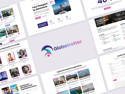 Globetrotter - Web Design branding business design elegant graphic design landing page template travel travel design travelling web design
