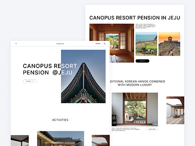 Landing page for resort hotel hotel jeju landing minimal resort simple ui website