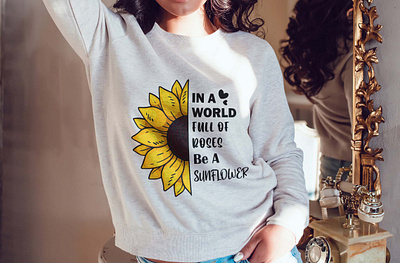 Motivational T-Shirt Design design fashion graphic design illustration motivation sunflower tshirt vector women t shirt