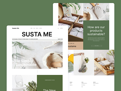 Landing page for sustainable shopping earthy ecommerce green landingpage minimal shopping simple sustainable
