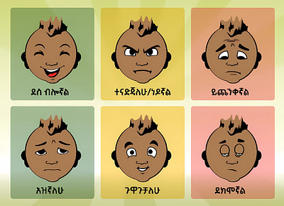 Ethiopian facial Expression chart art boy brown face chart children emotion emotional ethiopian expression face facial graphic design habesha hairstyle kid style traditional