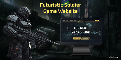 Game Website - Futuristic Soldier figma game design game website design ui website website design
