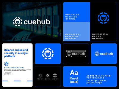 cuehub - Logo Design Concept animal brand identity branding cat cloud based concept creative design designer portfolio face hub logo logo designer modern pet server simple tech technology unique