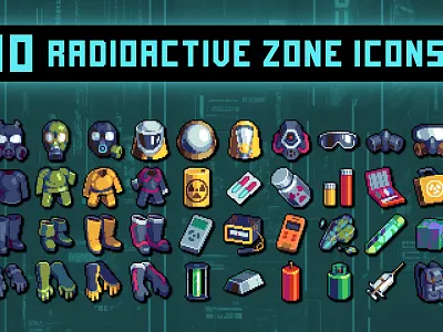 Free Protective Suit Against Radiation Pixel Art Icons 2d 32x32 art asset assets cyberpunk game game assets gamedev icon icons illustration indie indie game pixel pixelart pixelated rpg survival