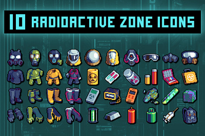Free Protective Suit Against Radiation Pixel Art Icons 2d 32x32 art asset assets cyberpunk game game assets gamedev icon icons illustration indie indie game pixel pixelart pixelated rpg survival