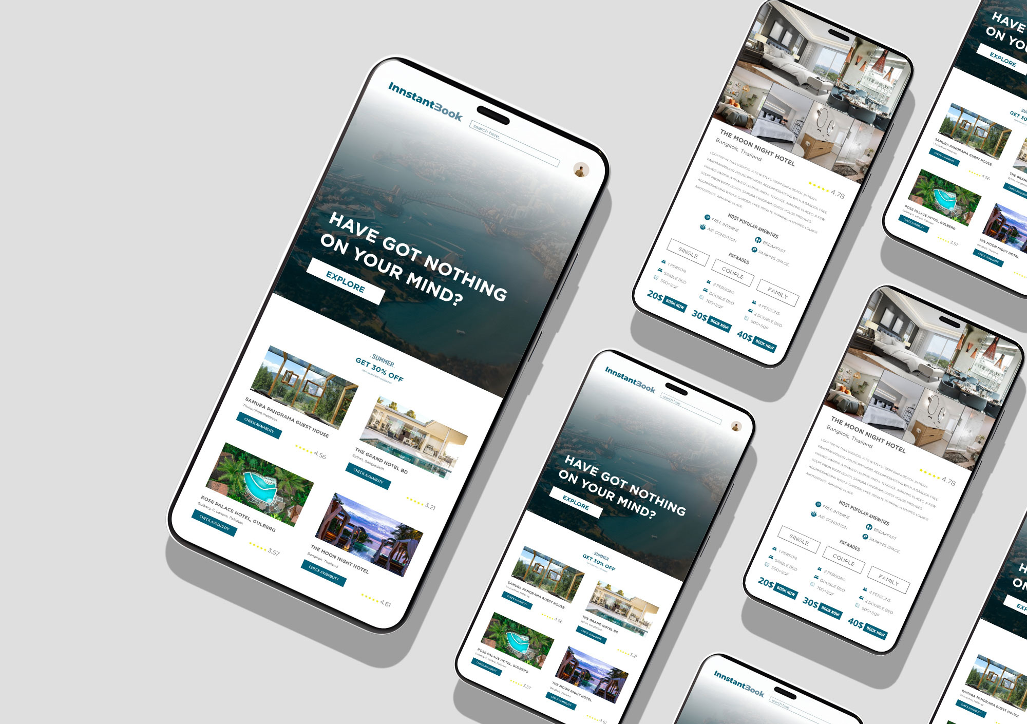 INNSTANTBOOK - Hotel Booking App. hotel booking app hotel booking user experience hotel reservation ios app design ios app layout ios design guidelines iphone 14 ui iphone app design mobile app interface mobile app user interface mobile booking app mobile ui design user experience (ux) user interface (ui)