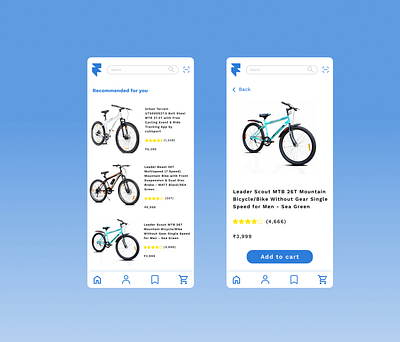 E-commerce Bicycle App app app design bicycle designer figma ui uiux design ux design