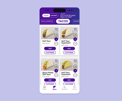 Michal Malewicz 90-Day UI Challenge #15 animation branding design graphic design illustration logo taco bell taco bell designs taco bell redesign taco bell ui tacos typography ui ux vector