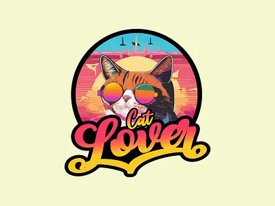 Vintage retro Cat Lover logo design awesome logo badge logo branding branding identity cat logo cat lover logo colorful logo creative logo design custom logo gradient logo illustrator design logo design new logo retro logo round logo t shirt tshirt tshirt logo update logo vintage logo