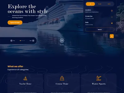 Emprise Cruise Template cruise design figma template tourism travel ui ux