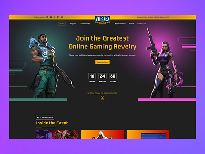 Online Gaming branding design game gaming graphic design hero banner hero section home page illustration landing page logo online gaming typography ui ux web webdesign website