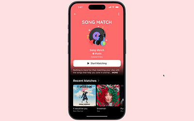 Apple Music - Song Match Concept android apple appui design gaming graphic design interface ios minimal mobileapp music musicapp portfolio uidesign uxdesign
